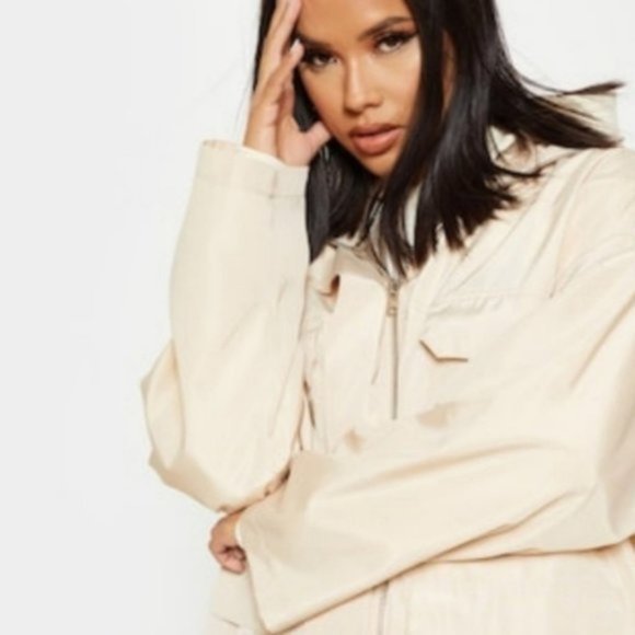 PrettyLittleThing Stone Pocket Detail Oversized Jacket - Picture 10 of 15